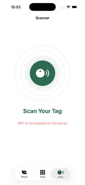 Scan tab with NFC scan button